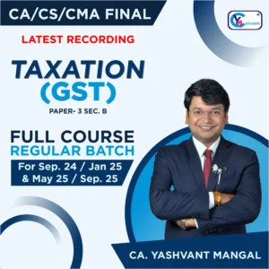 CA Inter - Paper-3 Sec. B- Taxation [GST] - Full Course Regular