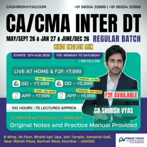 CA/CMA INTER DT May/Sept 26 & Jan 27 & June/Dec 26 - Regular Batch - Hindi English Mix