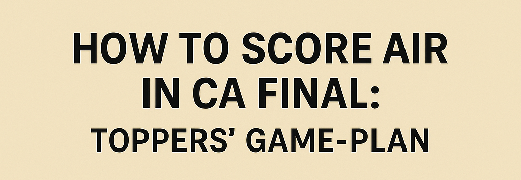 How to Score AIR in CA Final: Toppers’ Game-Plan