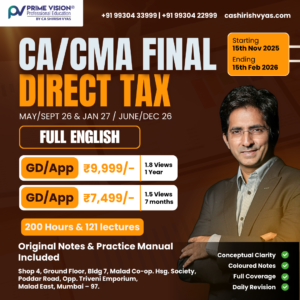 CA/CMA FINAL DIRECT TAX FULL ENGLISH MAY/SEPT 26 & JAN 27 & JUNE/DEC 26